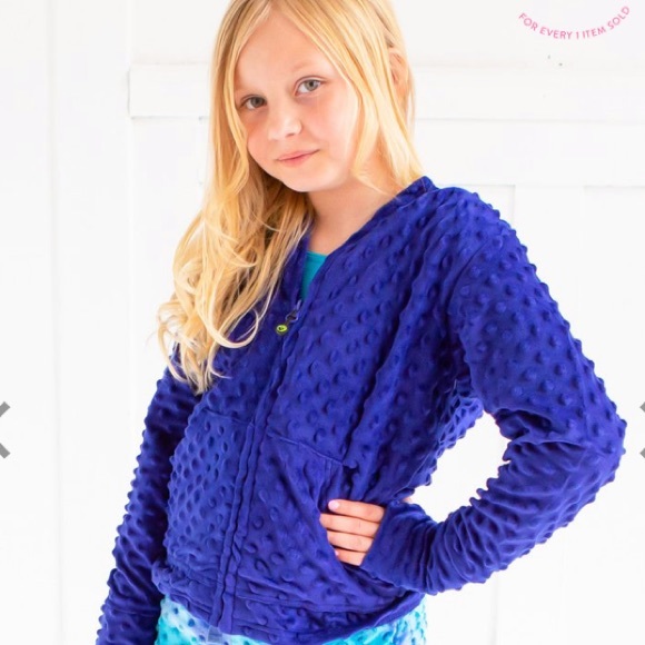 Limeapple Other - MINKY BUBBLE HOODIE ROYAL BLUE Limeapple sz10/12